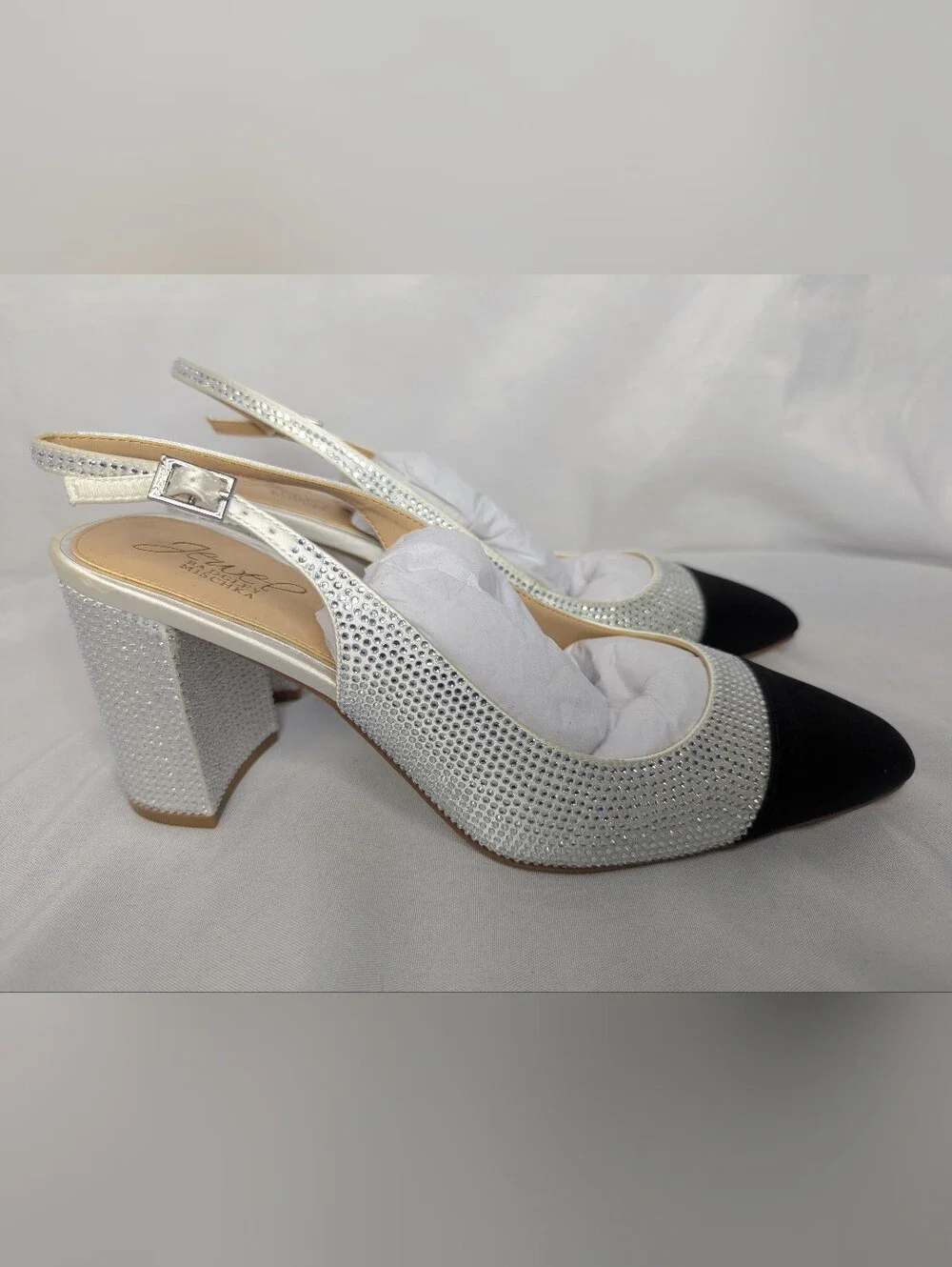NWOB Jewel Badgley Mischka Women's Tatumn Embellished Slingback Pumps Size 9